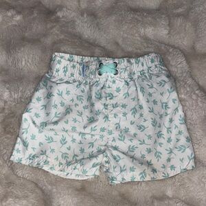 Leaf Print Kids Swim Trunks